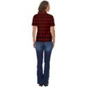 Tartan Red Women s Short Sleeve Double Pocket Shirt View4