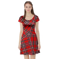 Macfarlane Modern Heavy Tartan Short Sleeve Skater Dress by tartantotartansallreddesigns