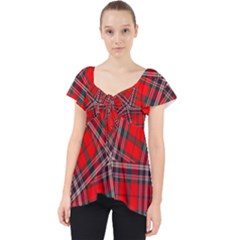 Macfarlane Modern Heavy Tartan Lace Front Dolly Top by tartantotartansallreddesigns