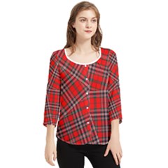 Macfarlane Modern Heavy Tartan Chiffon Quarter Sleeve Blouse