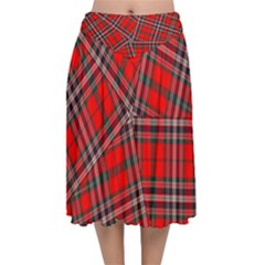 Macfarlane Modern Heavy Tartan Velvet Flared Midi Skirt by tartantotartansallreddesigns