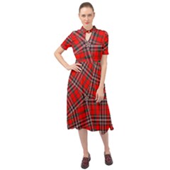 Macfarlane Modern Heavy Tartan Keyhole Neckline Chiffon Dress by tartantotartansallreddesigns