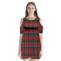 Macduff Tartan Shoulder Cutout Velvet One Piece