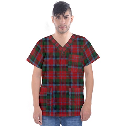 Macduff Tartan Men s V-neck Scrub Top by tartantotartansallreddesigns