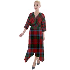 Macduff Tartan Quarter Sleeve Wrap Front Maxi Dress by tartantotartansallreddesigns