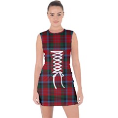 Macduff Tartan Lace Up Front Bodycon Dress by tartantotartansallreddesigns