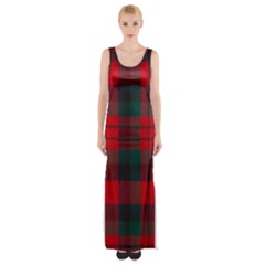 Macduff Modern Tartan Thigh Split Maxi Dress by tartantotartansallreddesigns