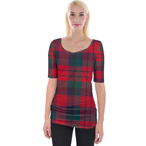 Macduff Modern Tartan Wide Neckline Tee by tartantotartansallreddesigns