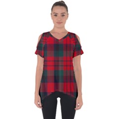 Macduff Modern Tartan Cut Out Side Drop Tee by tartantotartansallreddesigns