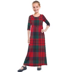 Macduff Modern Tartan Kids  Quarter Sleeve Maxi Dress by tartantotartansallreddesigns