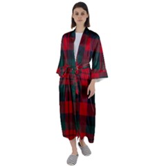 Macduff Modern Tartan Maxi Satin Kimono by tartantotartansallreddesigns