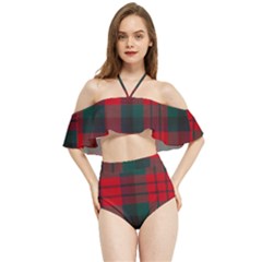 Macduff Modern Tartan Halter Flowy Bikini Set 