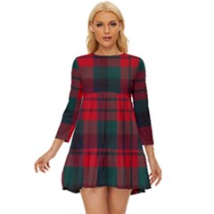 Macduff Modern Tartan Long Sleeve Babydoll Dress by tartantotartansallreddesigns