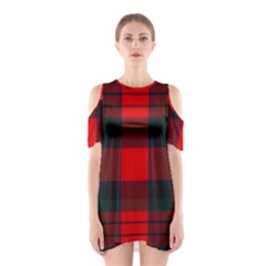 Macduff Modern Tartan 2 Shoulder Cutout One Piece Dress by tartantotartansallreddesigns