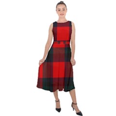 Macduff Modern Tartan 2 Midi Tie-back Chiffon Dress by tartantotartansallreddesigns