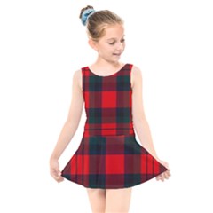 Macduff Modern Tartan 2 Kids  Skater Dress Swimsuit by tartantotartansallreddesigns