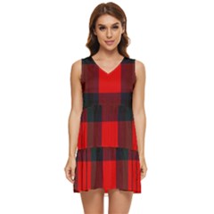 Macduff Modern Tartan 2 Tiered Sleeveless Mini Dress by tartantotartansallreddesigns