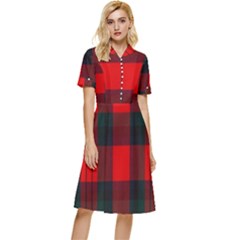 Macduff Modern Tartan 2 Button Top Knee Length Dress by tartantotartansallreddesigns