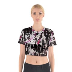 Chaos At The Wall Cotton Crop Top by DimitriosArt