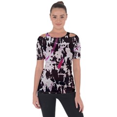 Chaos At The Wall Shoulder Cut Out Short Sleeve Top by DimitriosArt