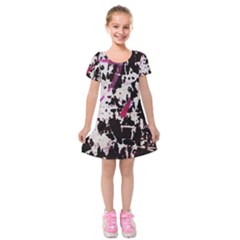 Chaos At The Wall Kids  Short Sleeve Velvet Dress