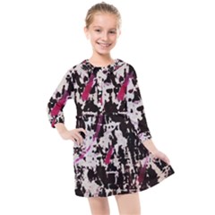 Chaos At The Wall Kids  Quarter Sleeve Shirt Dress