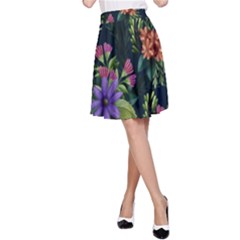 Dark Floral A-line Skirt by HWDesign