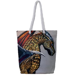 Dragon Full Print Rope Handle Tote (small) by ArtByThree