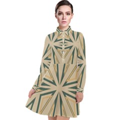 Abstract Pattern Geometric Backgrounds   Long Sleeve Chiffon Shirt Dress by Eskimos