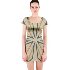 Abstract Pattern Geometric Backgrounds   Short Sleeve Bodycon Dress by Eskimos