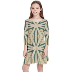 Abstract Pattern Geometric Backgrounds   Kids  Quarter Sleeve Skater Dress by Eskimos