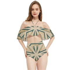 Abstract Pattern Geometric Backgrounds   Halter Flowy Bikini Set  by Eskimos