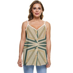 Abstract Pattern Geometric Backgrounds   Casual Spaghetti Strap Chiffon Top