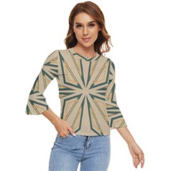 Abstract Pattern Geometric Backgrounds   Bell Sleeve Top