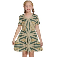 Abstract Pattern Geometric Backgrounds   Kids  Short Sleeve Tiered Mini Dress by Eskimos