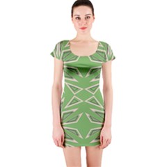 Abstract Pattern Geometric Backgrounds   Short Sleeve Bodycon Dress by Eskimos