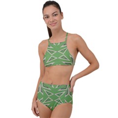 Abstract Pattern Geometric Backgrounds   High Waist Tankini Set by Eskimos