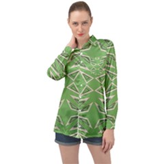 Abstract Pattern Geometric Backgrounds   Long Sleeve Satin Shirt