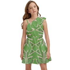 Abstract Pattern Geometric Backgrounds   Kids  One Shoulder Party Dress by Eskimos