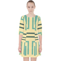 Abstract Pattern Geometric Backgrounds   Quarter Sleeve Pocket Dress by Eskimos