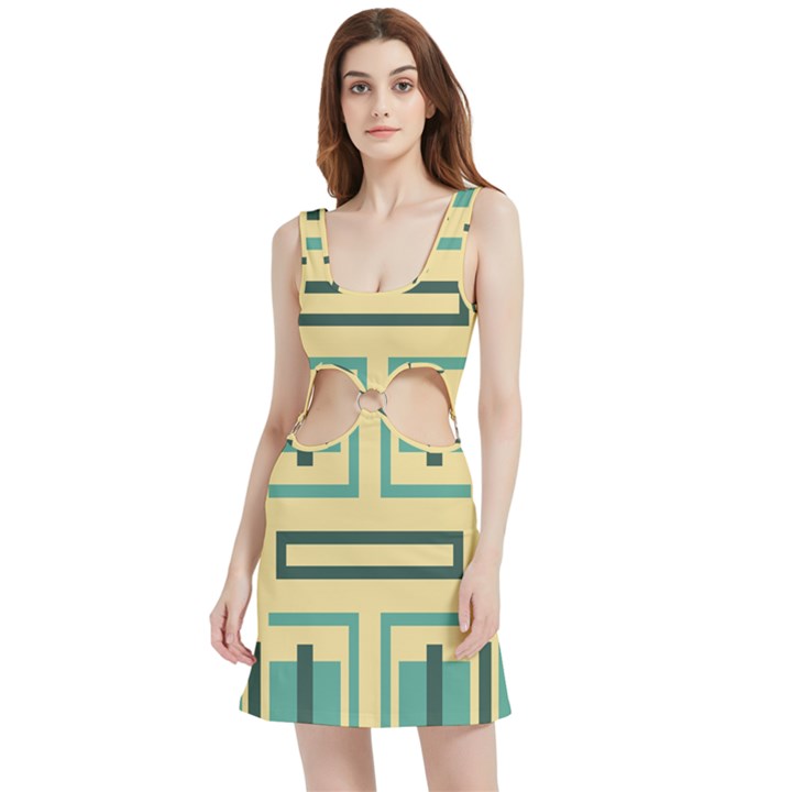 Abstract pattern geometric backgrounds   Velvet Cutout Dress