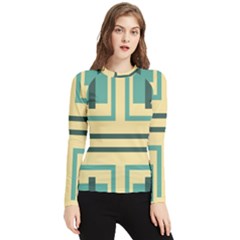 Abstract Pattern Geometric Backgrounds   Women s Long Sleeve Rash Guard by Eskimos