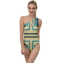 Abstract Pattern Geometric Backgrounds   To One Side Swimsuit by Eskimos