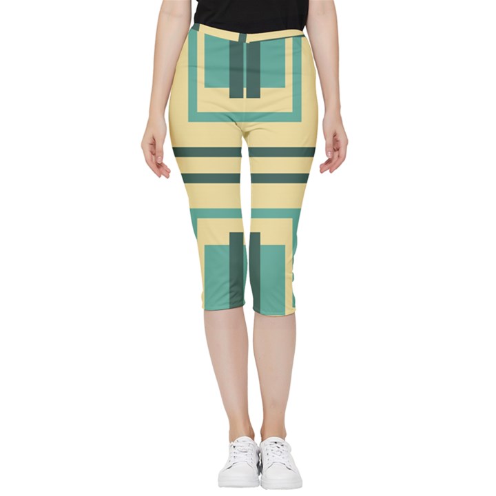 Abstract pattern geometric backgrounds   Inside Out Lightweight Velour Capri Leggings 