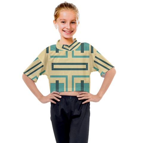 Abstract Pattern Geometric Backgrounds   Kids Mock Neck Tee by Eskimos