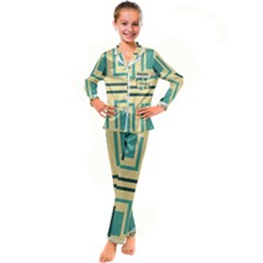 Abstract Pattern Geometric Backgrounds   Kid s Satin Long Sleeve Pajamas Set