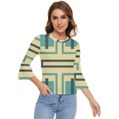 Abstract Pattern Geometric Backgrounds   Bell Sleeve Top