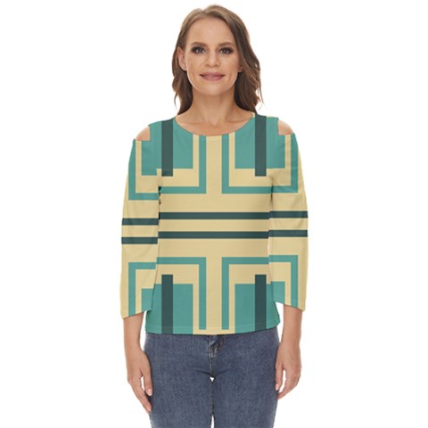 Abstract Pattern Geometric Backgrounds   Cut Out Wide Sleeve Top by Eskimos