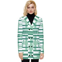 Abstract Pattern Geometric Backgrounds   Button Up Hooded Coat 