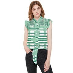 Abstract Pattern Geometric Backgrounds   Frill Detail Shirt